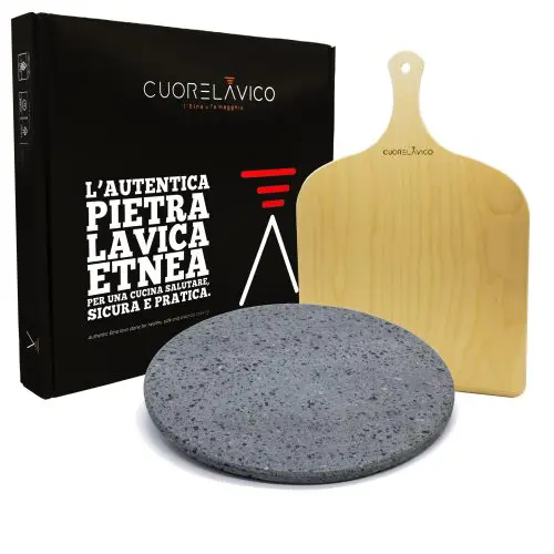 Kit Tondo Ø 31.5cm + Pala (per Fornetti Spice, G3 Ferrari, Ariete) in pietra lavica