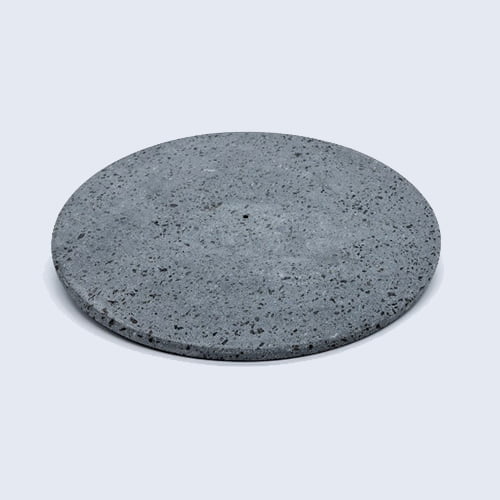 Feuerfeste Lavasteinplatte für runde Pizza (Durchmesser 33 cm - Dicke 1 cm)  kompatibel mit ILLILLO Ofen - CUORE LAVICO - PIETRA LAVICA ETNEA