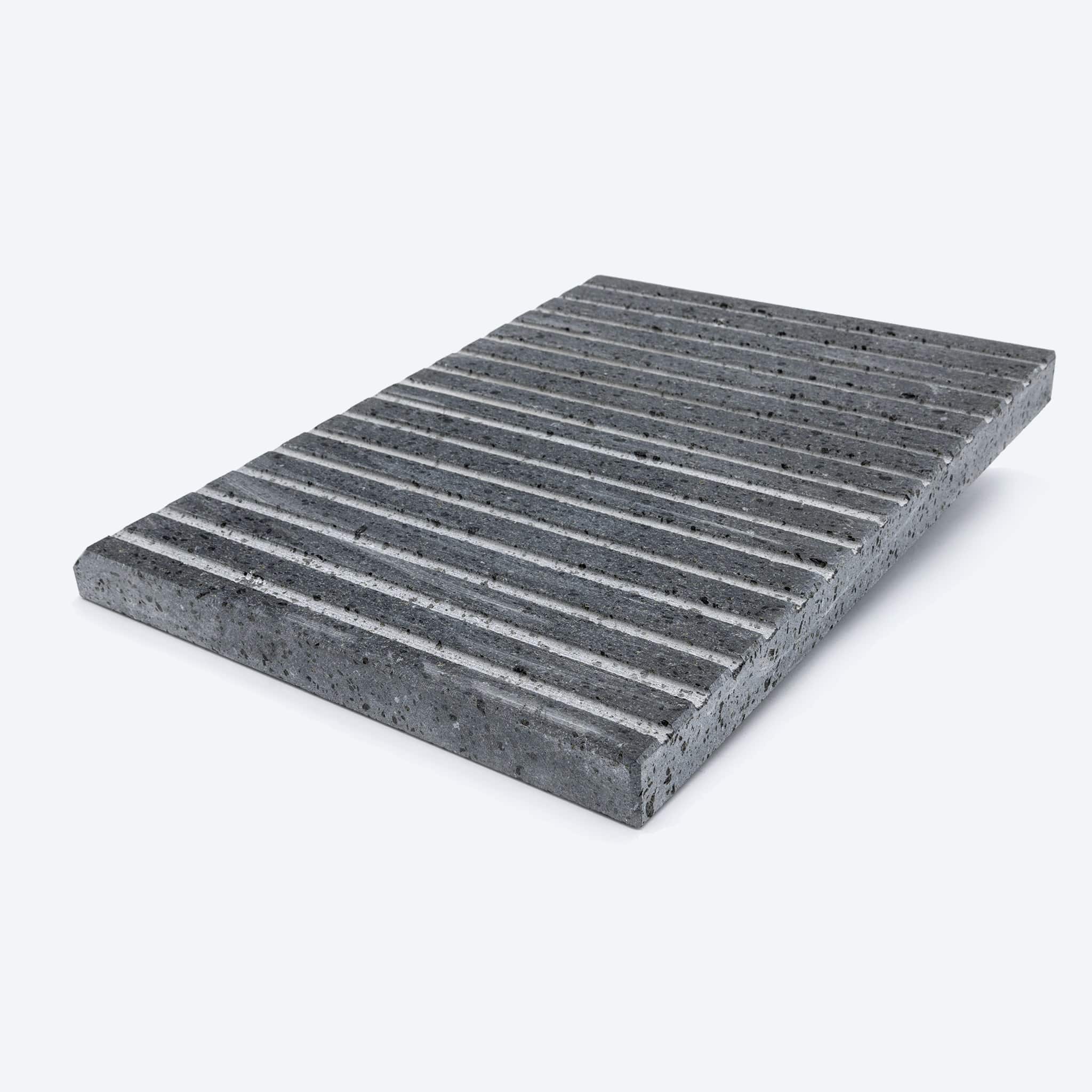 Lava stone refractory plate for barbecue 39X30X3 cm with horizontal groove