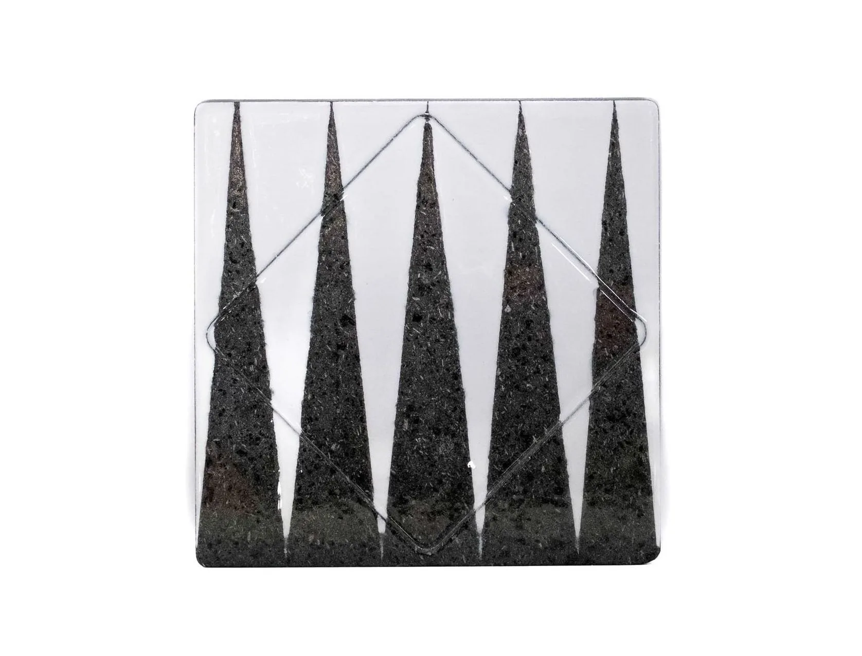"Tric Trac" Enameled Lava Stone Dish (22x22)