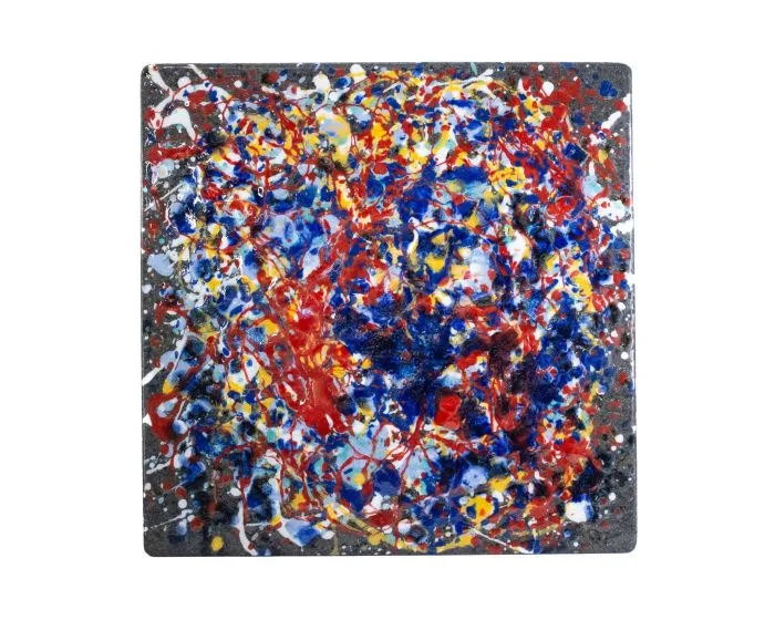 sottopiatto pietra lavica 28x28 smaltato a mano
