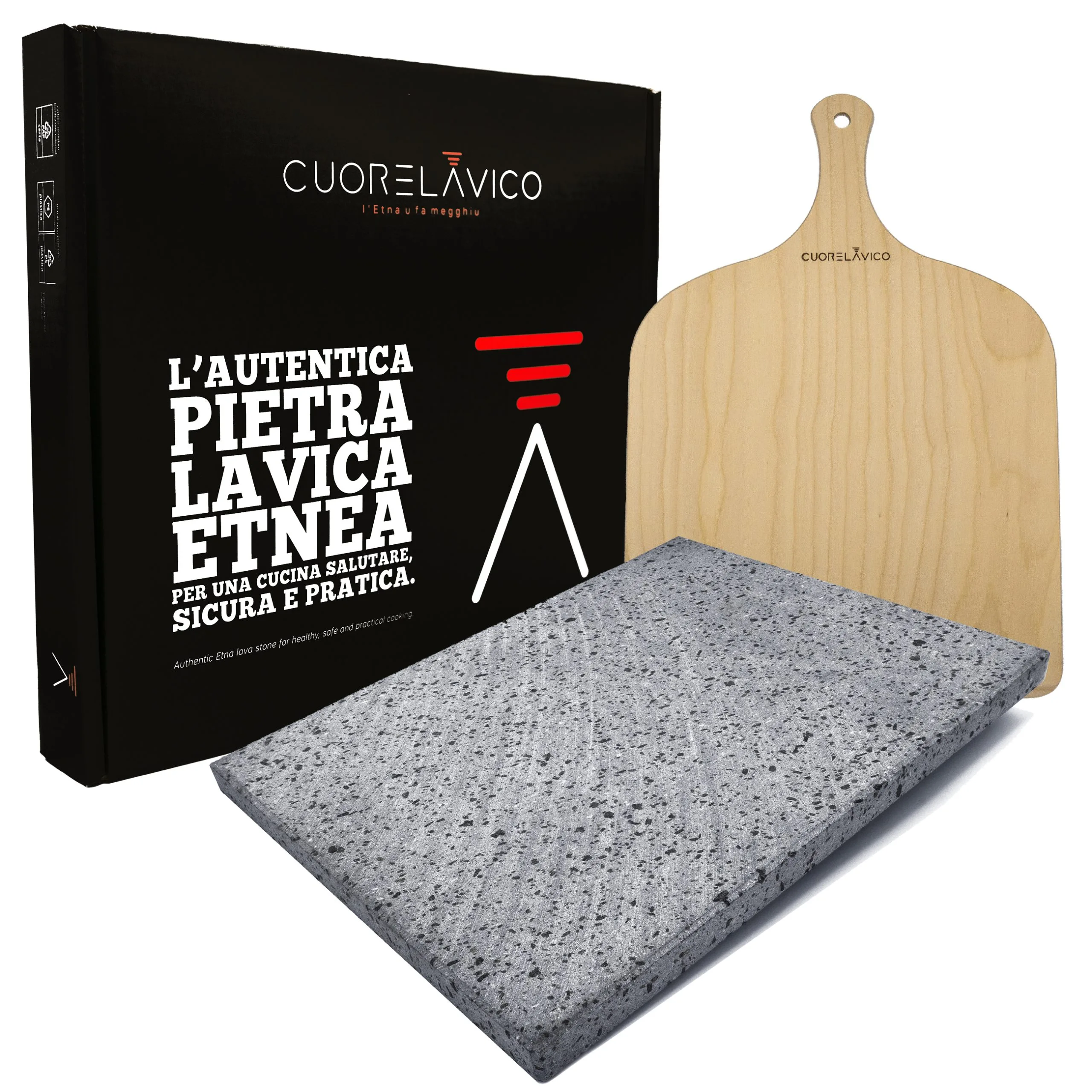 Etna lava stone plate kit Standard 39x30x2 cm
