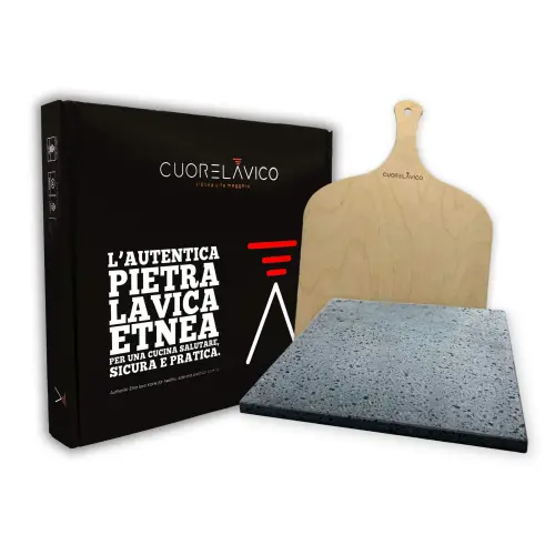 piastra refrattaria 30x30 in pietra lavica Cuore Lavico
