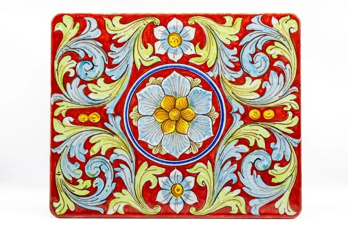 Vassoio ceramica dipinto a mano