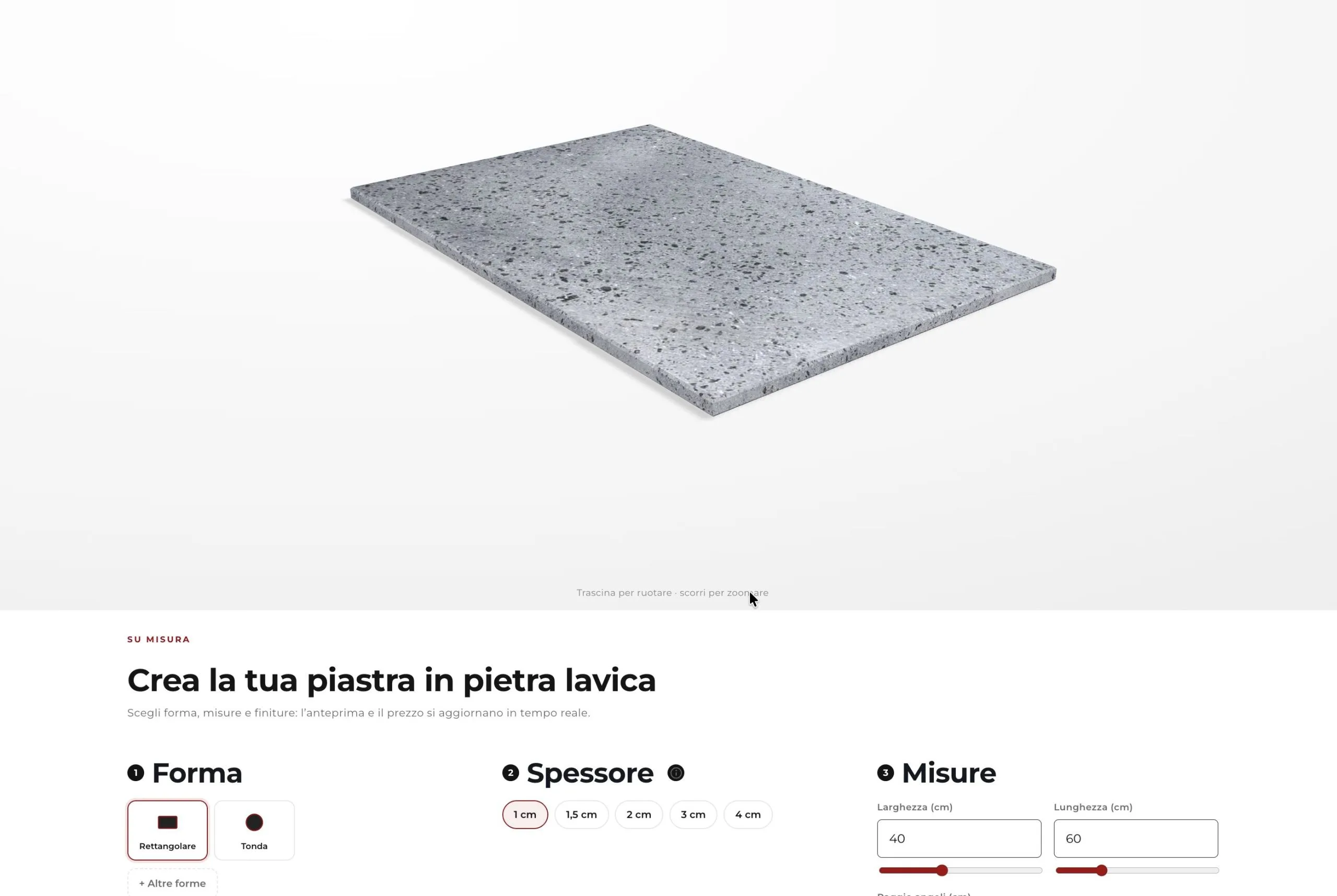 Configuratore 3D per piastre in pietra lavica: tra i primi al mondo 9 Configuratore 3D per piastre in pietra lavica personalizzate Cuore Lavico