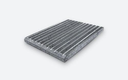 Plaque Grill BBQ 39x30x3 cm en Pierre de Lave – Rainures Horizontales